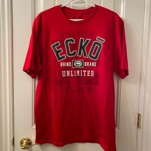 NWOT ECKO UNLMTD MEN’S SIZE LARGE T SHIRT IN RED WITH LOGO ON FRONT